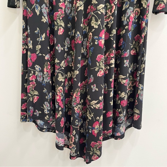 Lauren Ralph Lauren Black Moody Floral Surplice Stretch Jersey Midi Dress 16 - Picture 9 of 15